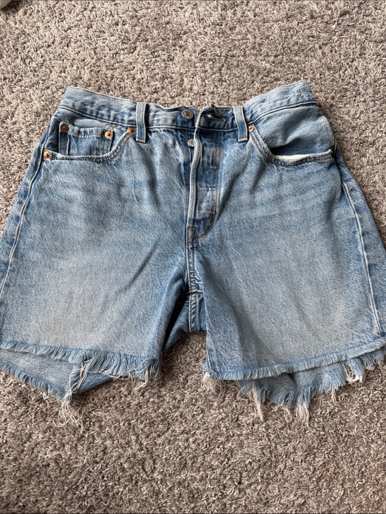 Levi's Pants - Levi's Light Blue Frayed Hem Denim Shorts